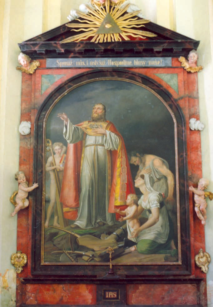 Oltář kaple svatého Vojtěcha.